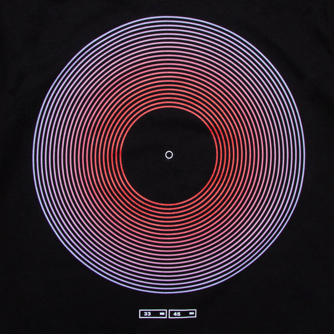 BF Vinyl Blue Red Front Print - Tshirt - Black