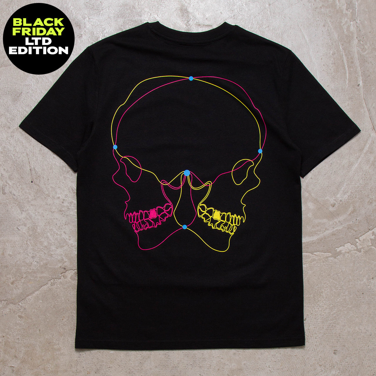 BF Skulls CMY Back Print - Tshirt - Black