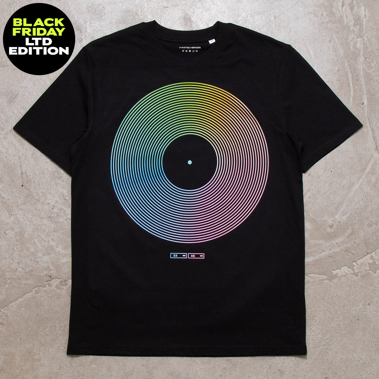 BF Vinyl Yellow Front Print - Tshirt - Black