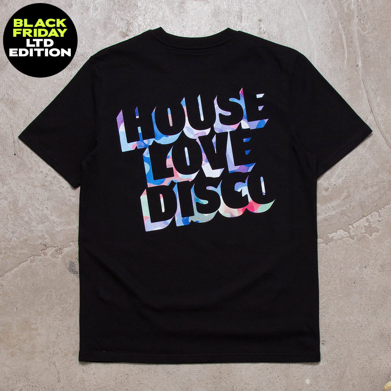 BF Blue House Love Disco Back Print - Tshirt - Black