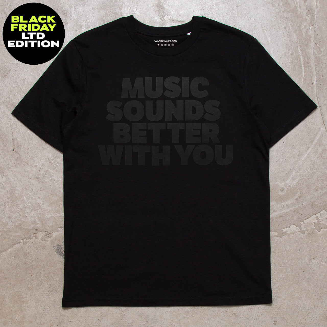 BF Music Sounds Front Print - Tshirt - Black