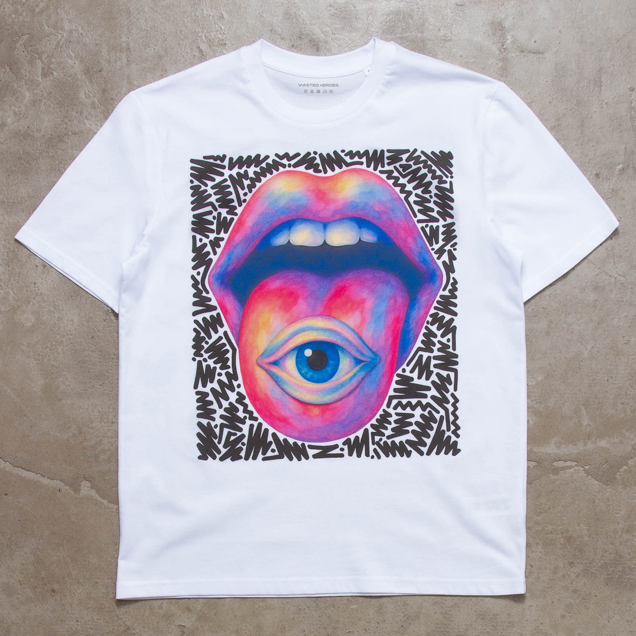 Doodle Sensation Front Print - Tshirt - White