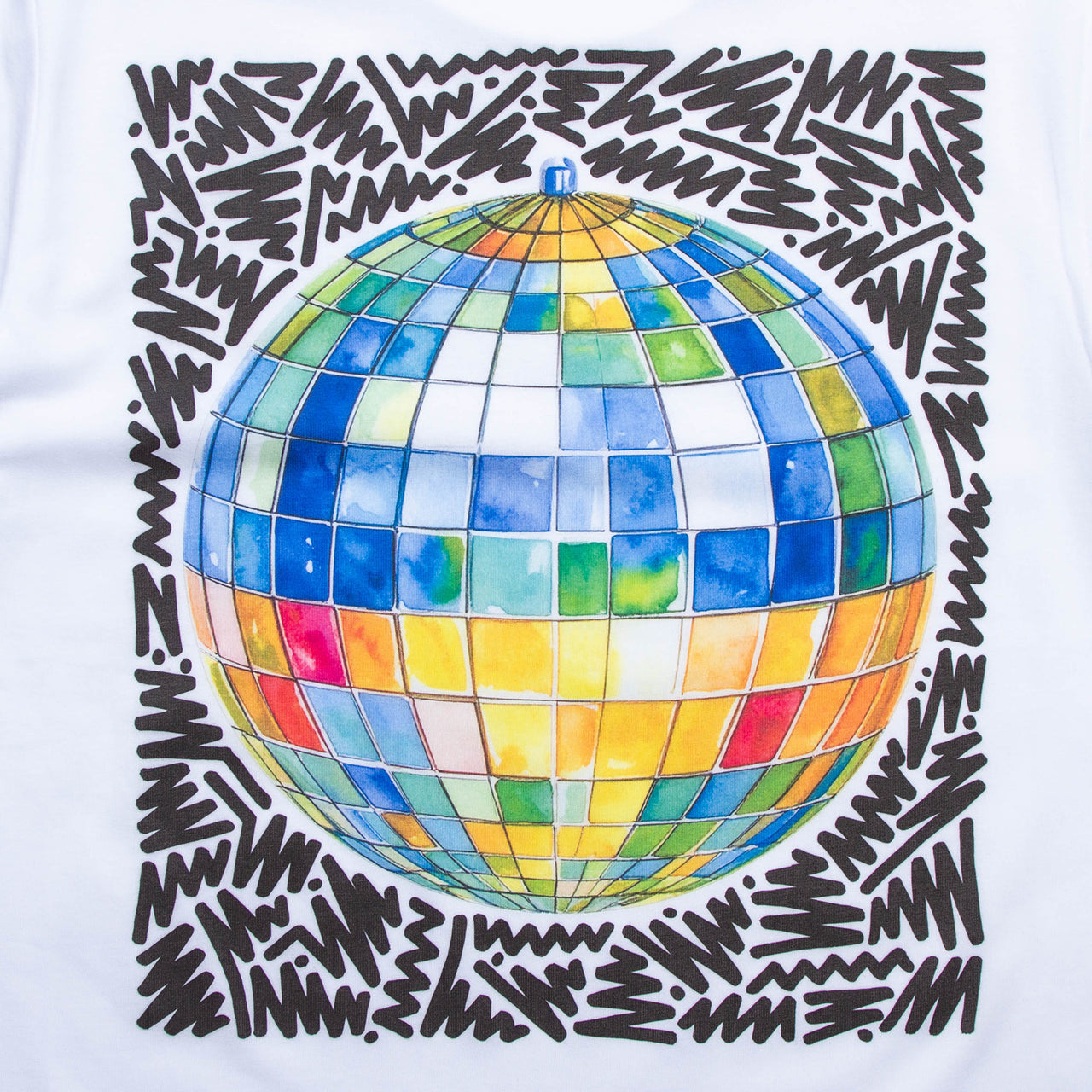 Doodle Dancefloor Back Print - Tshirt - White