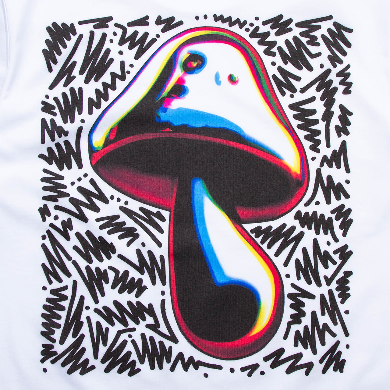 Doodle Shroom Back Print - Tshirt - White