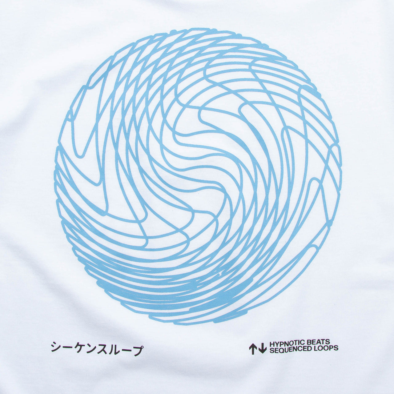 Blue Sequence Sphere Back Print - Tshirt - White