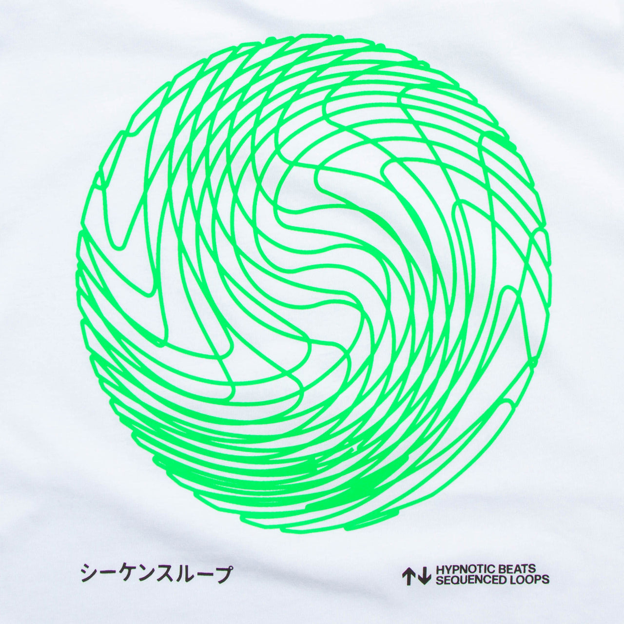 Green Sequence Sphere Back Print - Tshirt - White