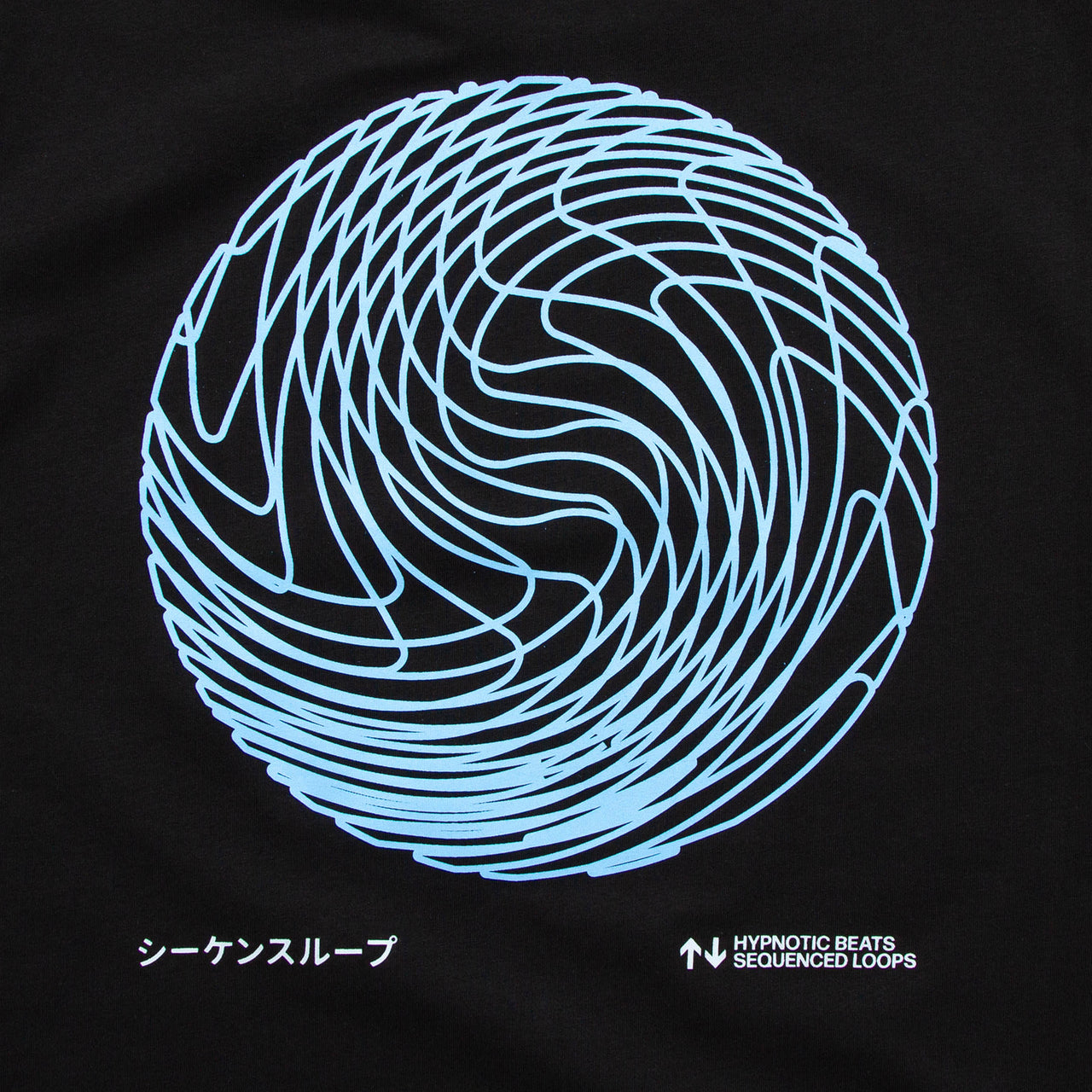 Blue Sequence Sphere Back Print - Tshirt - Black