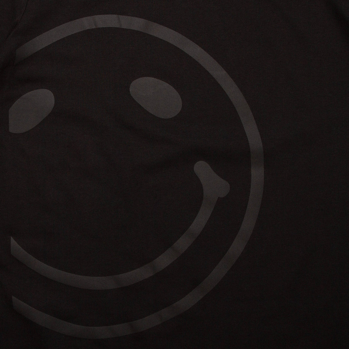 Black On Black Side Smiley - Tshirt - Black