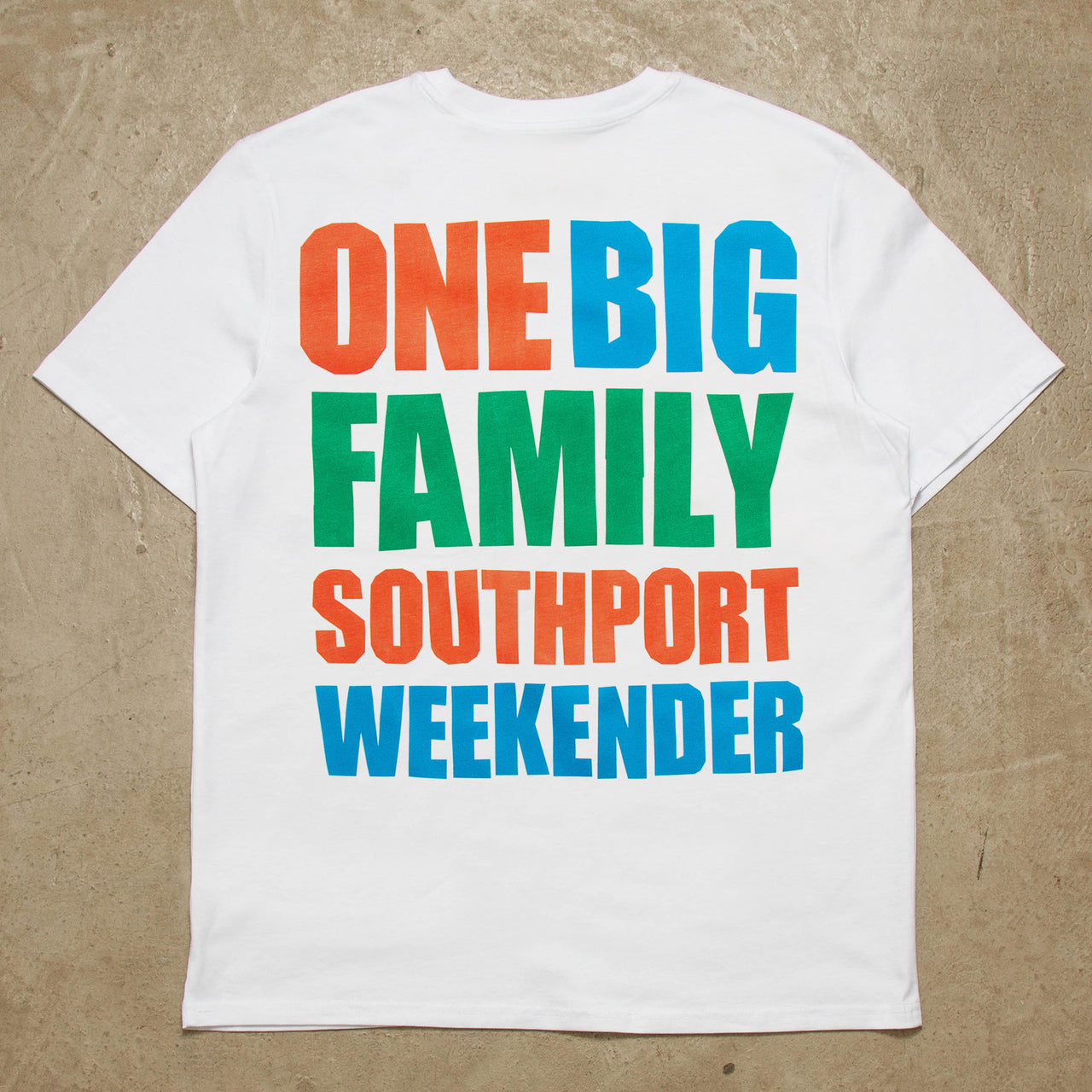One Big Family Back Print - Tshirt - White