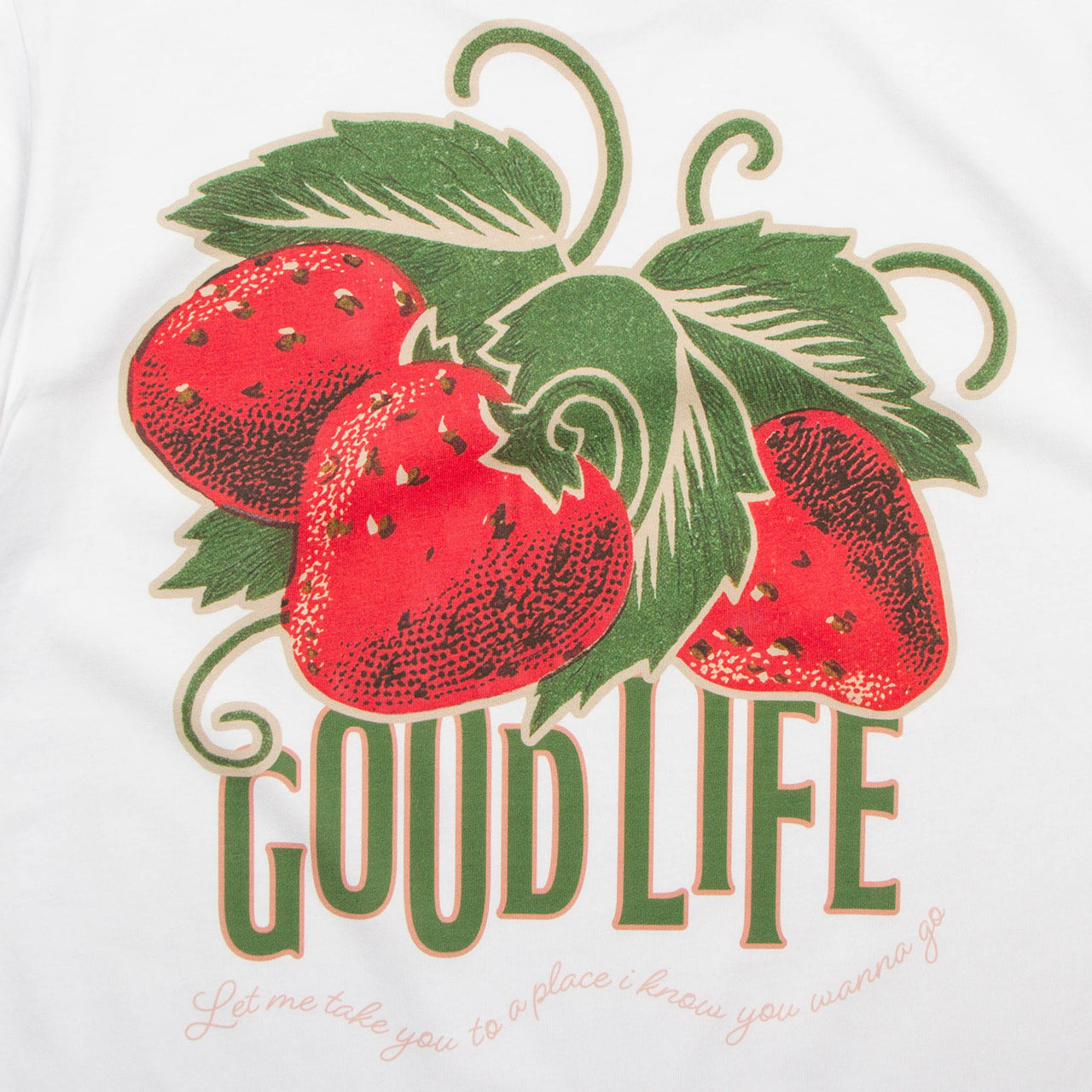 Strawberry Good Life Back Print - Tshirt - White