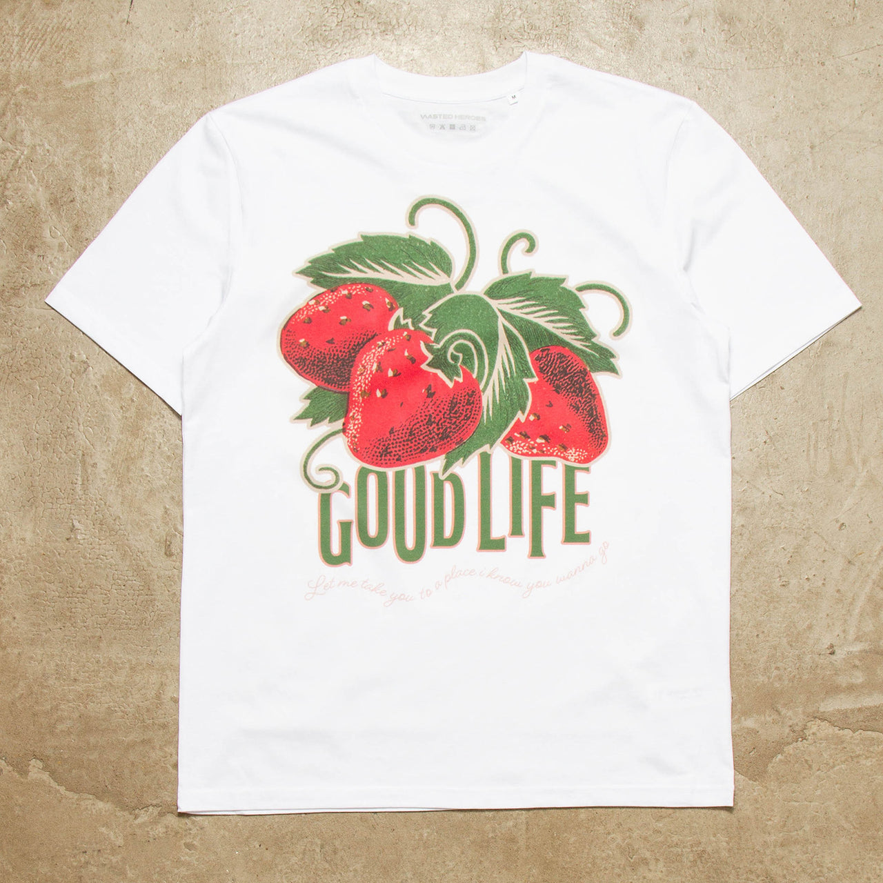 Strawberry Good Life Front Print - Tshirt - White