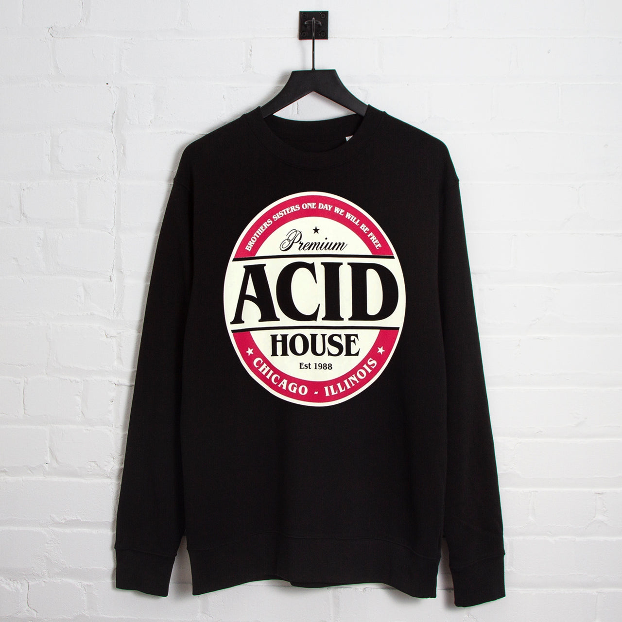 Acid House Premium Front Print - Sweatshirt - Black