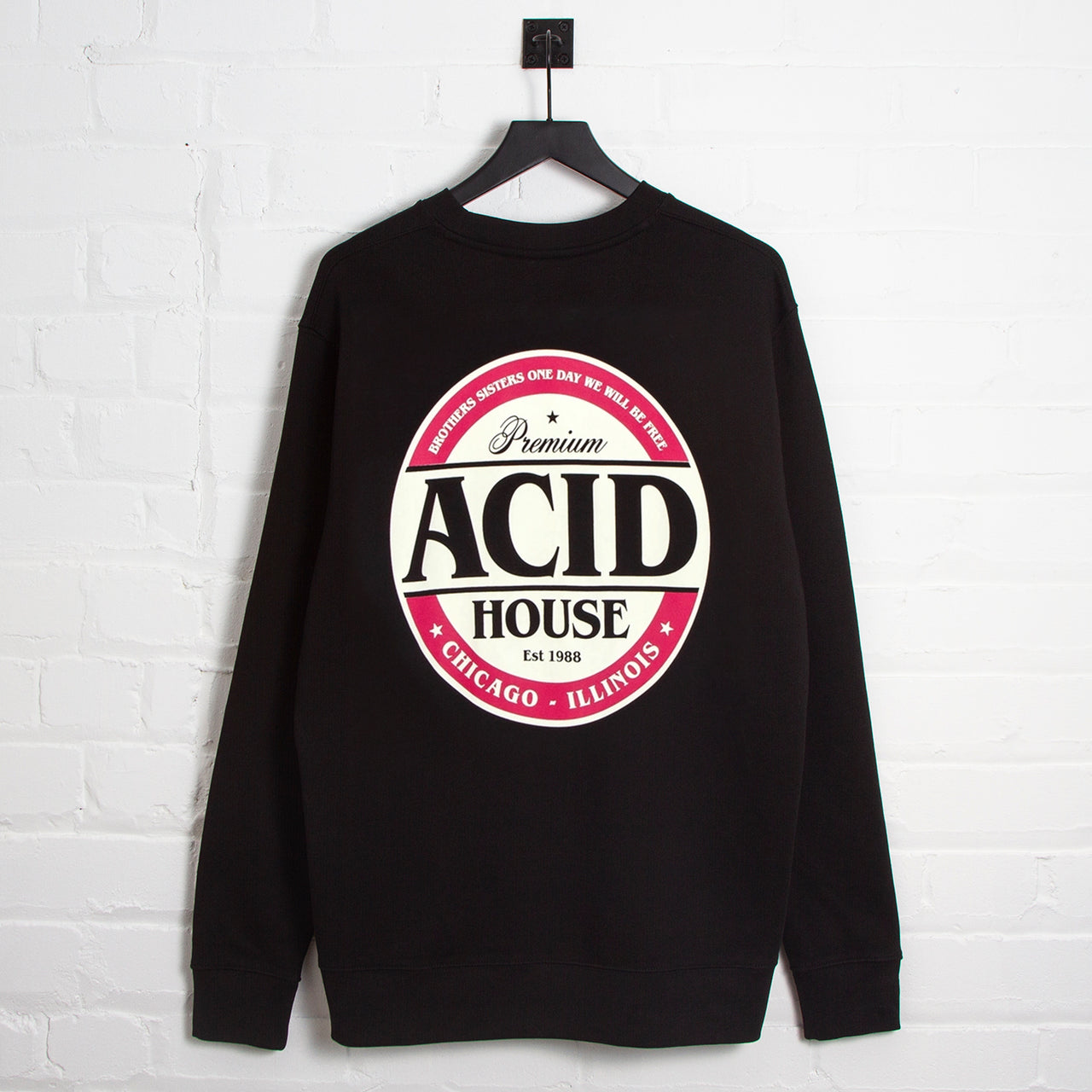 Acid House Premium Back Print - Sweatshirt - Black