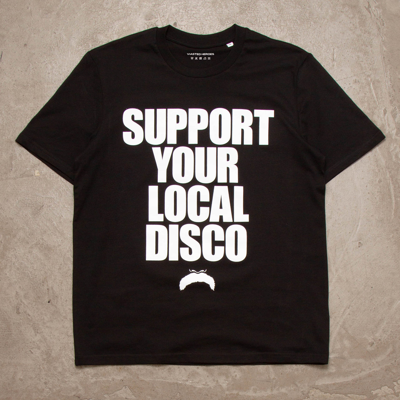 Support Your Local Disco Front Print - Tshirt - Black