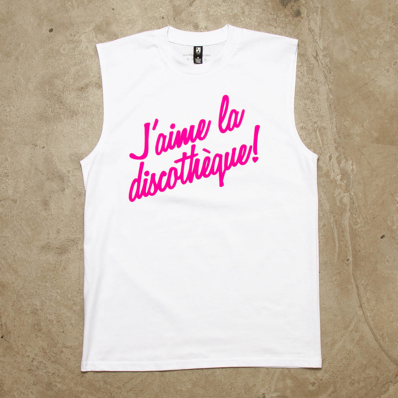 J'aime Discotheque Magenta - Tank Tshirt - White