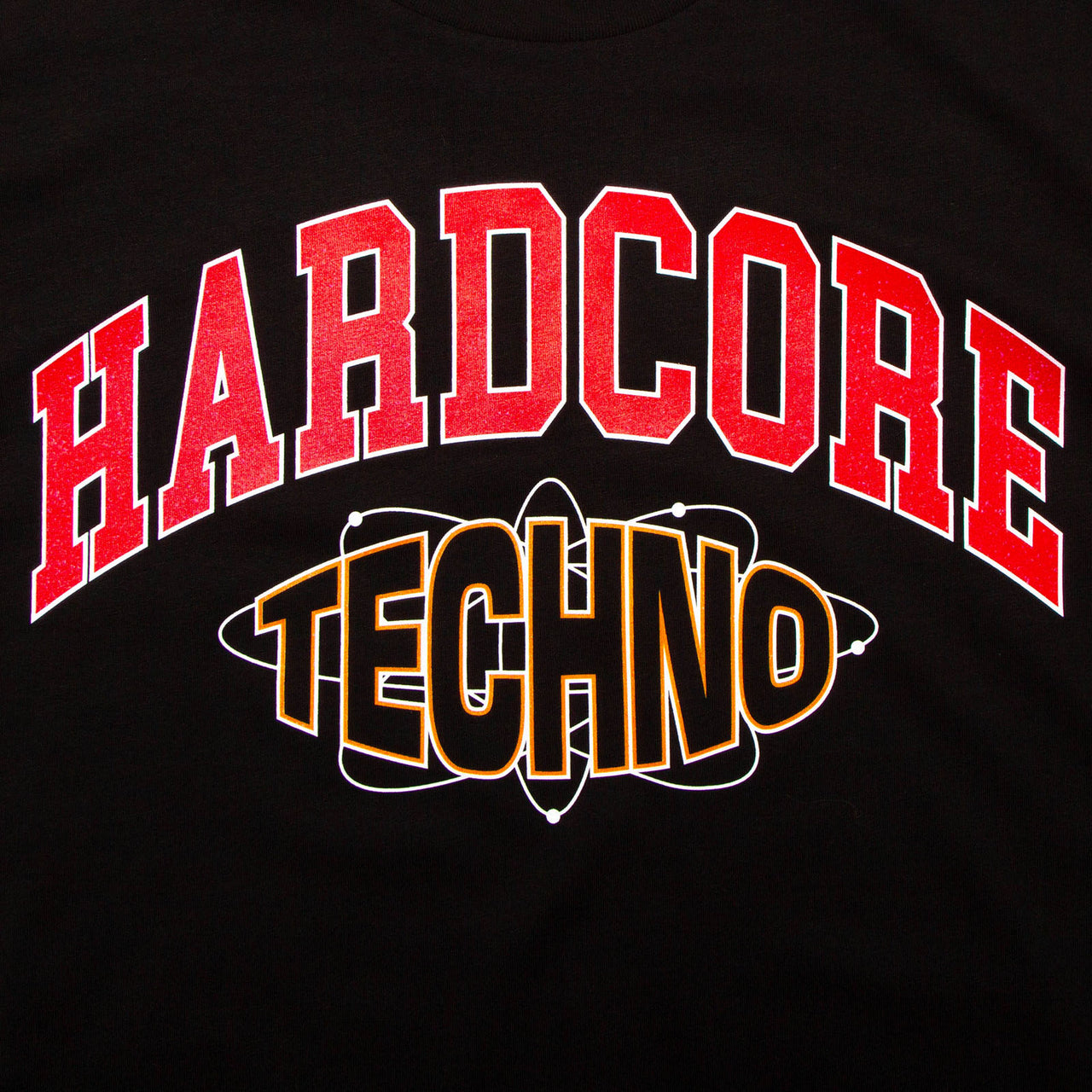 Varsity Techno Hardcore Back Print - Tshirt - Black