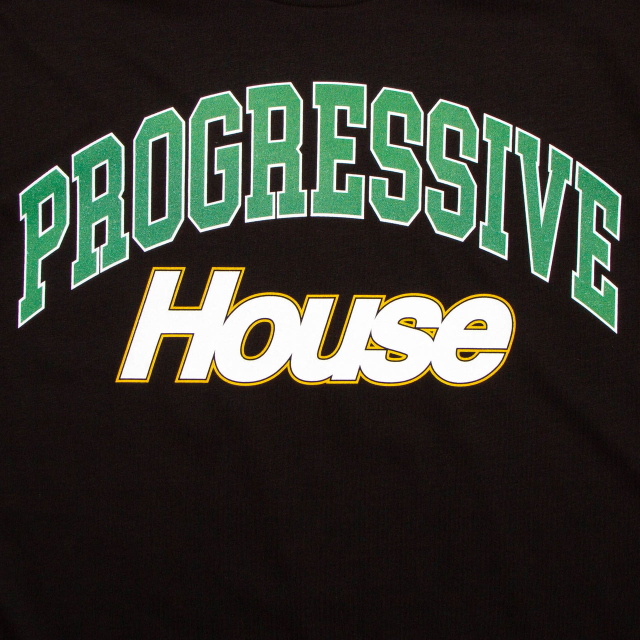 Varsity Progressive House Back Print - Tshirt - Black