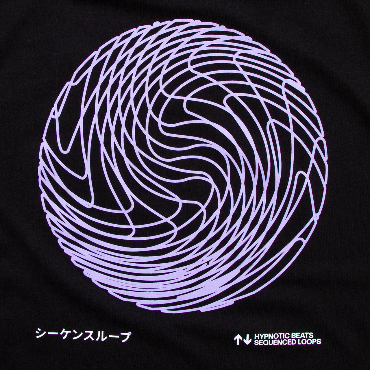 Purple Sequence Sphere Back Print - Tshirt - Black