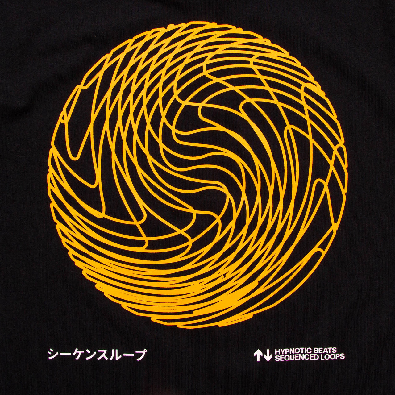 Orange Sequence Sphere Back Print - Tshirt - Black