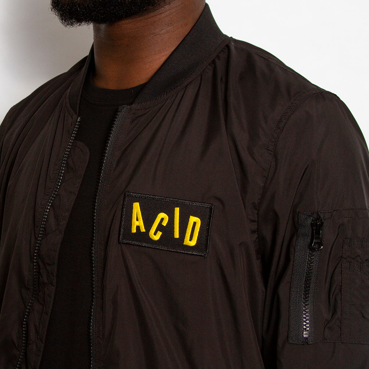 Acid Letter - Lightweight Bomber - Black - Wasted Heroes