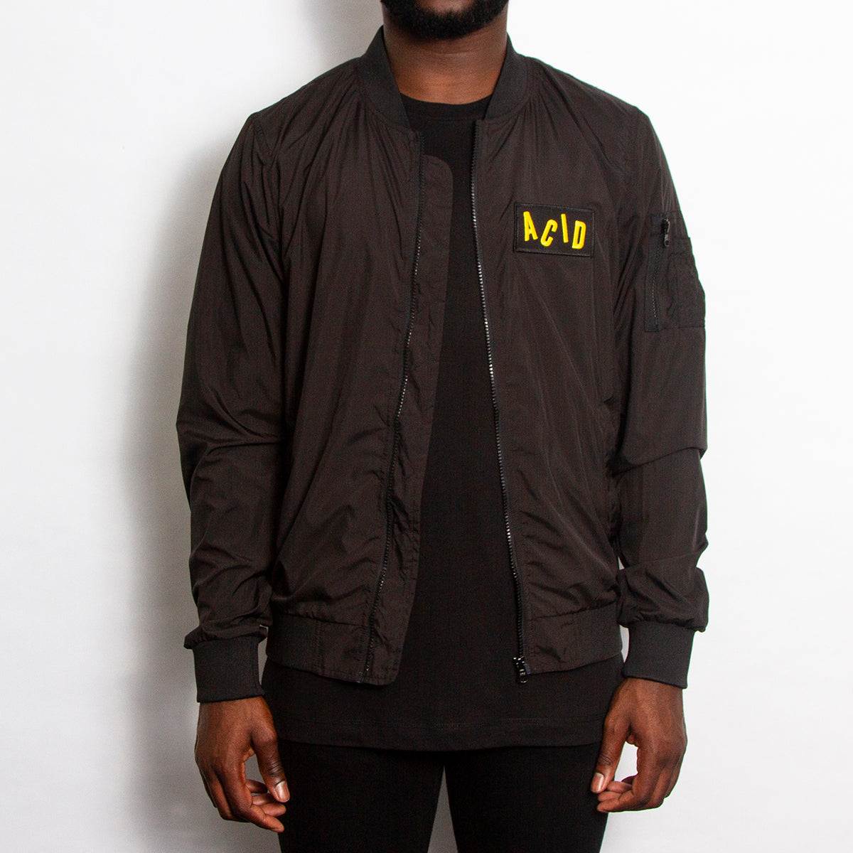 Acid Letter - Lightweight Bomber - Black - Wasted Heroes