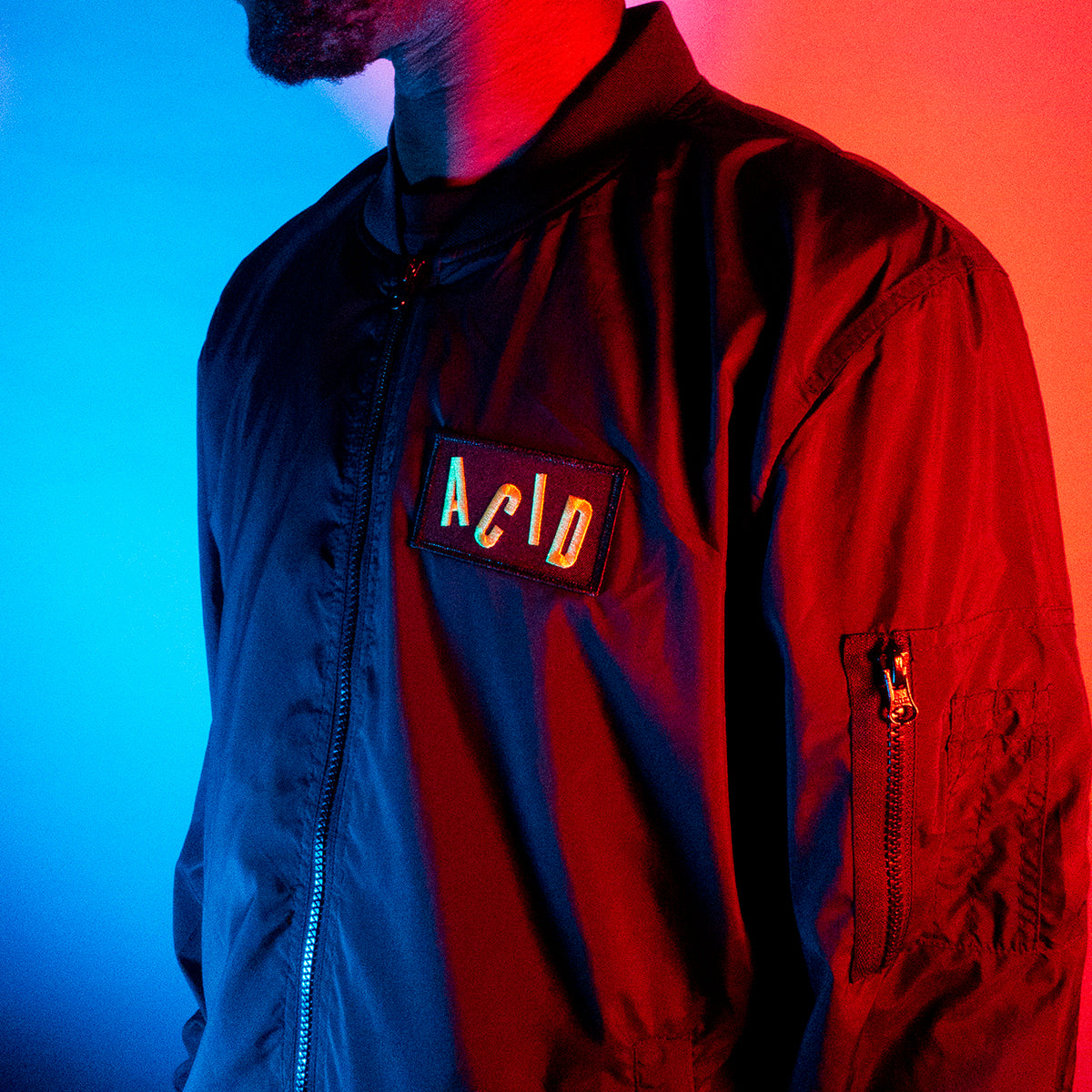 Acid Letter - Lightweight Bomber - Black - Wasted Heroes