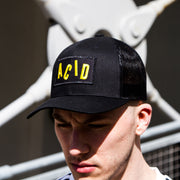 Acid Letter - Trucker Cap - Black - Wasted Heroes